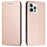 For iPhone 16 Pro Max Case Leather Flip Phone Cover Stand Strong Magnetic Closure - Rose Gold - 1