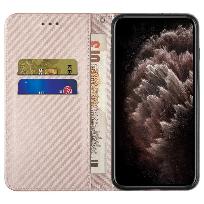 For iPhone 16 Pro Max Case Leather Flip Phone Cover Stand Strong Magnetic Closure - Rose Gold - 2