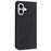 For iPhone 16 Case Imprinted Flower Wallet Stand Leather Phone Cover - Black - 6