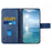 For Samsung Galaxy S24 FE Leather Case Line Pattern Wallet Phone Cover - Blue - 3