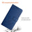 For Samsung Galaxy S24 FE Leather Case Line Pattern Wallet Phone Cover - Blue - 5