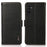 KHAZNEH For Samsung Galaxy A16 5G / A16 4G Phone Case Genuine Cow Leather Cover RFID Blocking - Black - 1