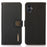 KHAZNEH For Samsung Galaxy A06 4G Case Genuine Cow Leather RFID Blocking Wallet Phone Cover - Black - 1