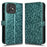For Oukitel C53 Wallet Case Dot Pattern Imprint PU Leather Phone Cover - Green - 1