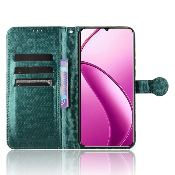 For Oukitel C53 Wallet Case Dot Pattern Imprint PU Leather Phone Cover - Green - 2