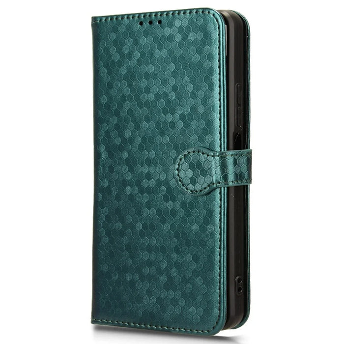 For Oukitel C53 Wallet Case Dot Pattern Imprint PU Leather Phone Cover - Green - 6