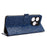 For Oukitel C50 Wallet Case Dot Pattern Imprint PU Leather Phone Cover - Dark Blue - 3