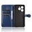 For Oukitel C50 Wallet Case Dot Pattern Imprint PU Leather Phone Cover - Dark Blue - 4