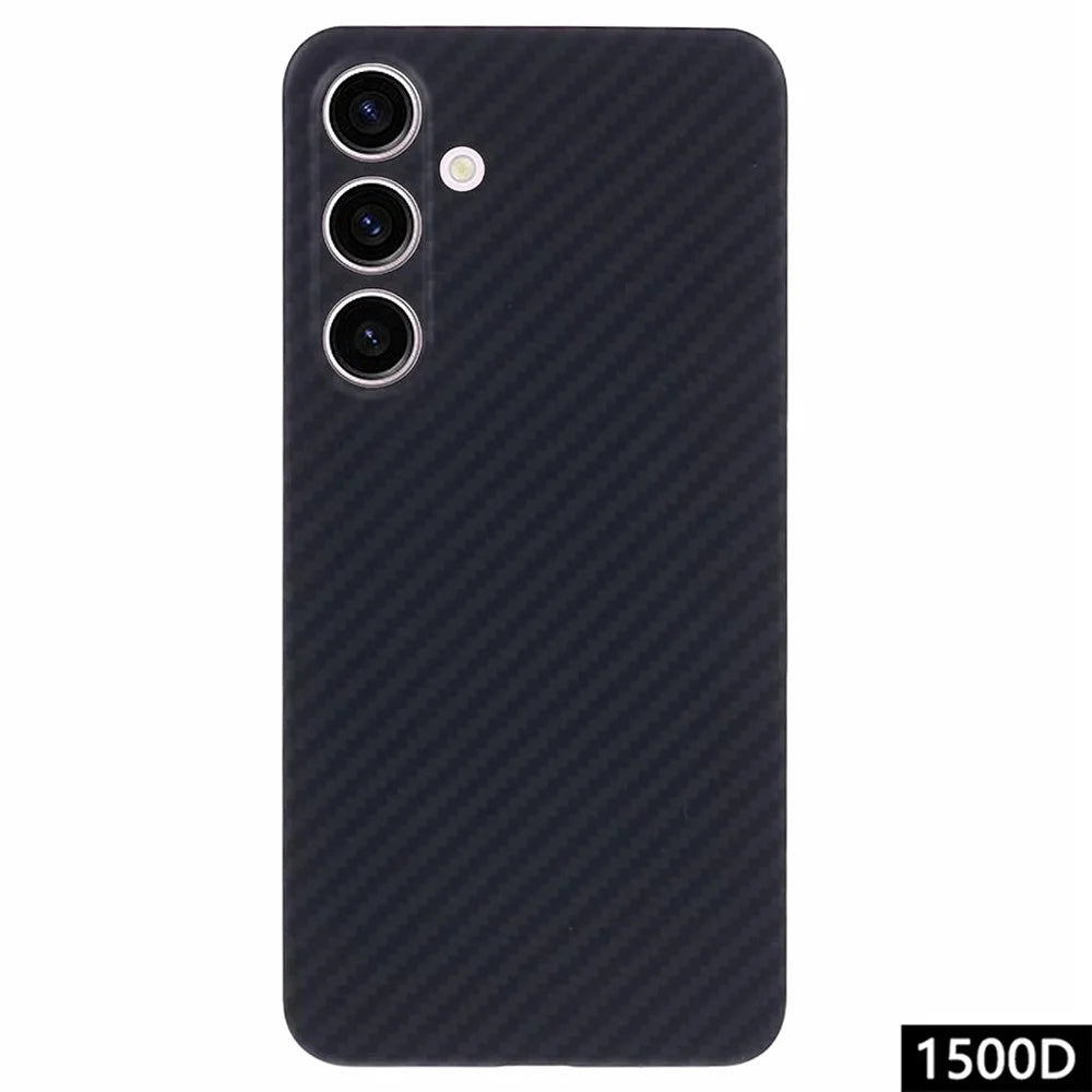 For Samsung Galaxy S24 FE Case 1500D Coarse Texture Aramid Fiber Phone Cover Precision Cut-Out - Black - 1