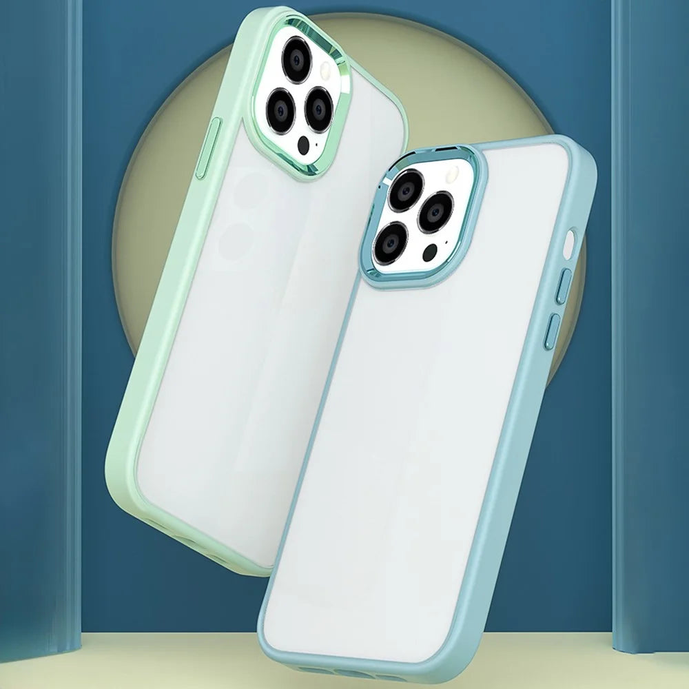 For iPhone 16 Pro Clear Phone Case PC+Silicone Shockproof Back Cover - Blue - 2