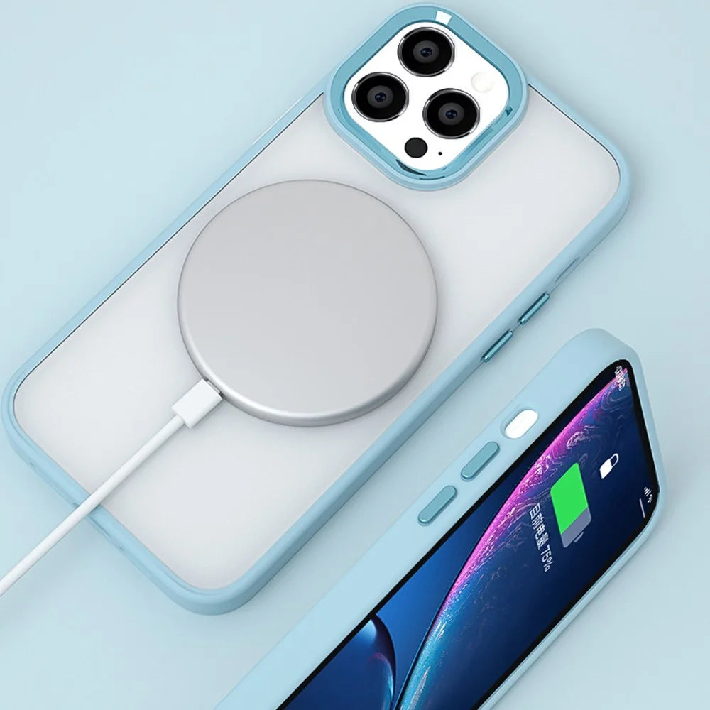 For iPhone 16 Pro Clear Phone Case PC+Silicone Shockproof Back Cover - Blue - 4