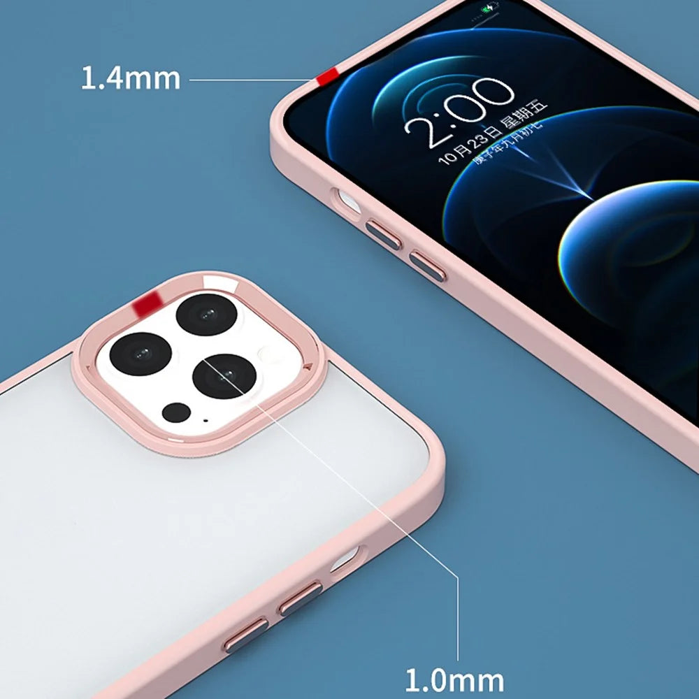 For iPhone 16 Pro Clear Phone Case PC+Silicone Shockproof Back Cover - Blue - 5