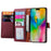 For iPhone 16 Case RFID Blocking Zipper Pocket Leather Wallet Phone Cover - Red - 2