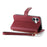 For iPhone 16 Case RFID Blocking Zipper Pocket Leather Wallet Phone Cover - Red - 4
