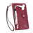 For iPhone 16 Case RFID Blocking Zipper Pocket Leather Wallet Phone Cover - Red - 5