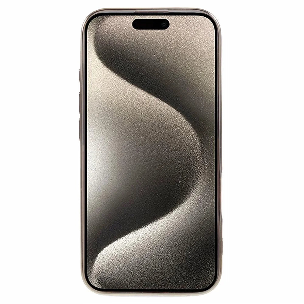 For iPhone 16 Plus Case Quicksand Butterfly TPU Phone Cover with Glass Lens Film - Gold - 2
