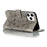 For iPhone 16 Pro Max Case PU Leather Mandala Imprinted Design Wallet Phone Cover - Grey - 4