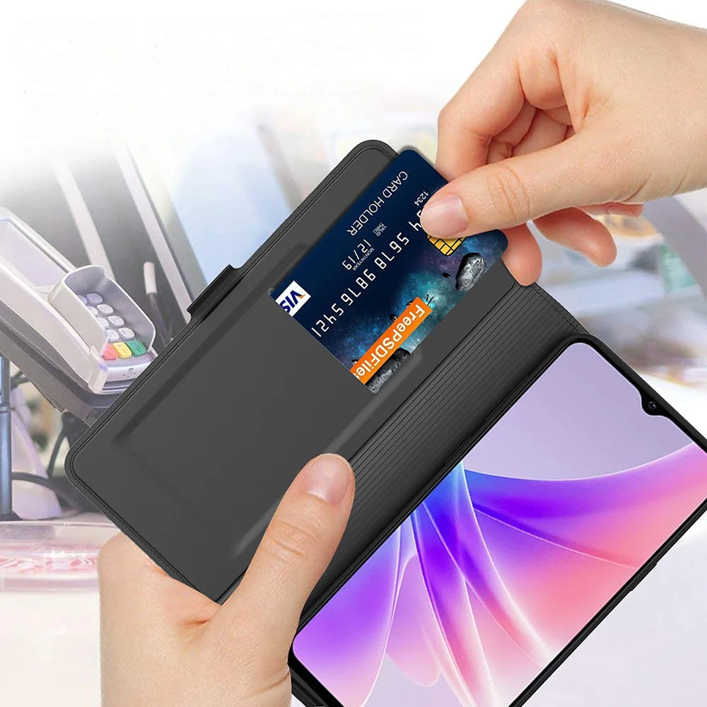 For OnePlus Nord 4 Case Shockproof TPU Inner Shell Leather Phone Cover Card Slot - Black - 5