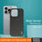 IMAK Ruiyi Series for iPhone 16 Pro Case Fabric Texture Leather+PC Phone Back Cover - Black - 2