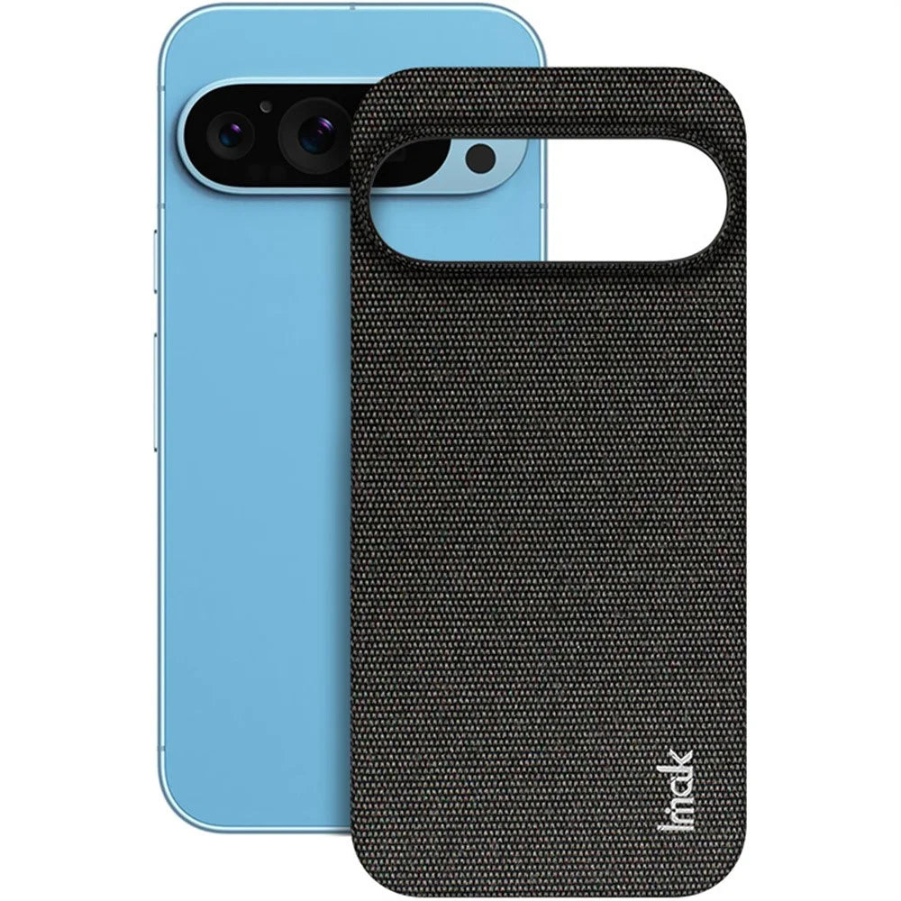 IMAK Ruiyi Series for Google Pixel 9 Pro XL Case Fabric Texture Leather+PC Phone Back Cover - Black - 1