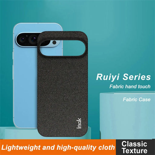 IMAK Ruiyi Series for Google Pixel 9 Pro XL Case Fabric Texture Leather+PC Phone Back Cover - Black - 2