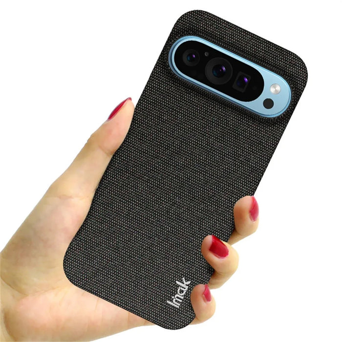 IMAK Ruiyi Series for Google Pixel 9 Pro XL Case Fabric Texture Leather+PC Phone Back Cover - Black - 5