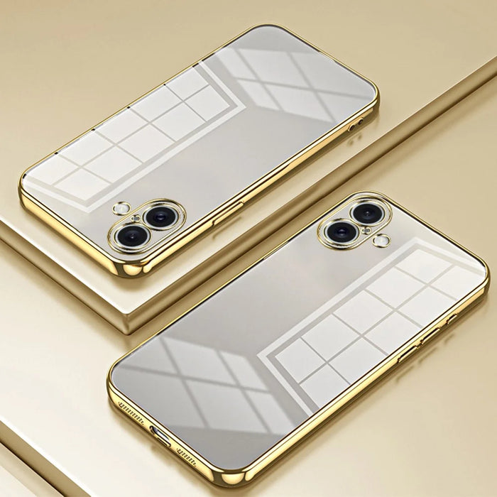For iPhone 16 Plus Case Electroplating Frame Soft TPU Phone Cover - Gold - 2