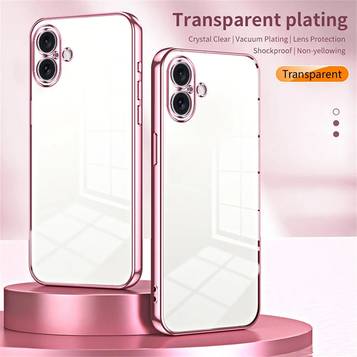 For iPhone 16 Plus Case Electroplating Frame Soft TPU Phone Cover - Gold - 3