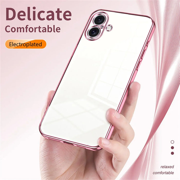 For iPhone 16 Plus Case Electroplating Frame Soft TPU Phone Cover - Gold - 6