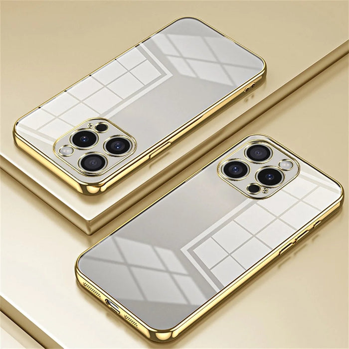 For iPhone 16 Pro Case Electroplating Frame Soft TPU Phone Cover - Gold - 2