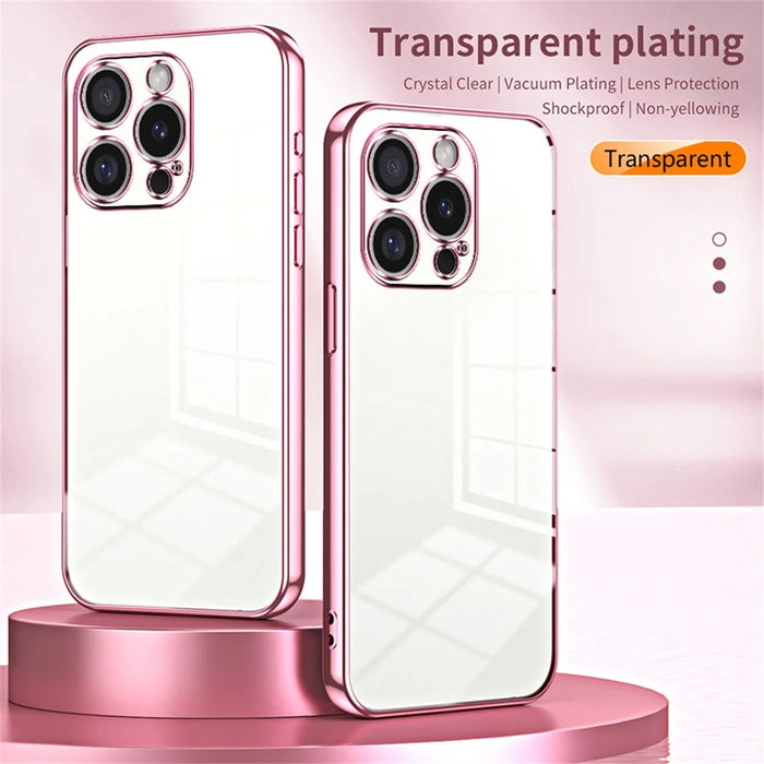 For iPhone 16 Pro Case Electroplating Frame Soft TPU Phone Cover - Gold - 3