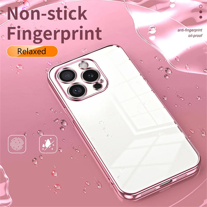 For iPhone 16 Pro Case Electroplating Frame Soft TPU Phone Cover - Gold - 5