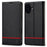 LC.IMEEKE For iPhone 16 Plus Case Carbon Fiber Texture Phone Cover Stand Card Holder - Horizontal Stripe - 1