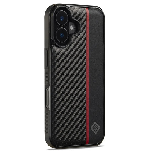 LC.IMEEKE For iPhone 16 Case Carbon Fiber Texture Leather+TPU+EVA Phone Cover - 2