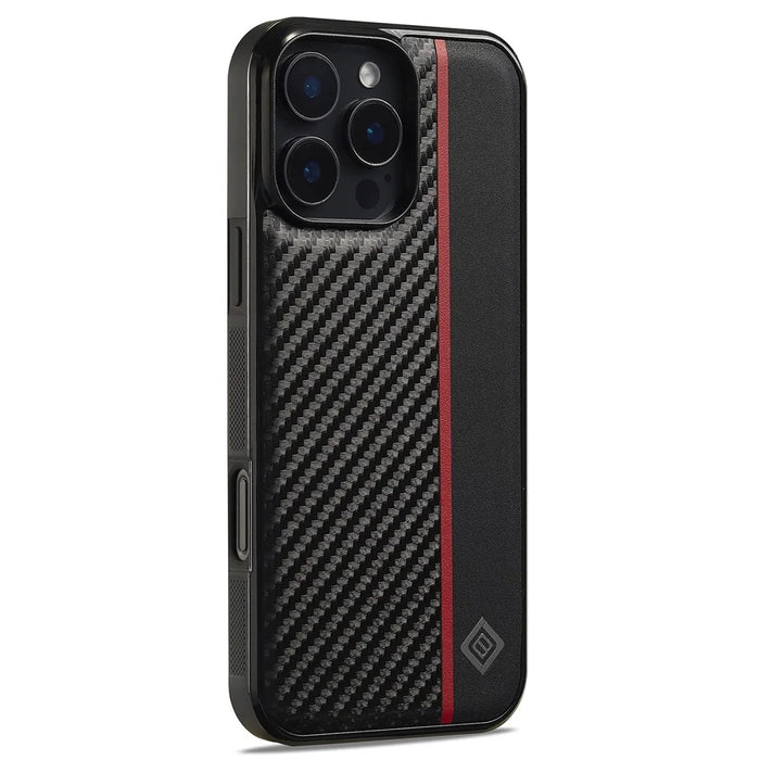 LC.IMEEKE For iPhone 16 Pro Max Case Carbon Fiber Texture Leather+TPU+EVA Phone Cover - 2