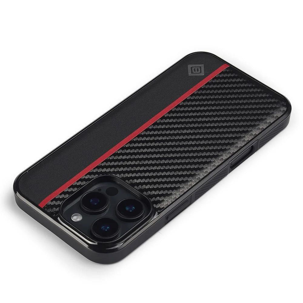 LC.IMEEKE For iPhone 16 Pro Max Case Carbon Fiber Texture Leather+TPU+EVA Phone Cover - 5