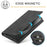 LC.IMEEKE For iPhone 16 Pro Max Case Wallet Microfiber Leather Phone Cover - Black - 5