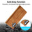 LC.IMEEKE For iPhone 16 Case Wallet Microfiber Leather Phone Cover - Brown - 5