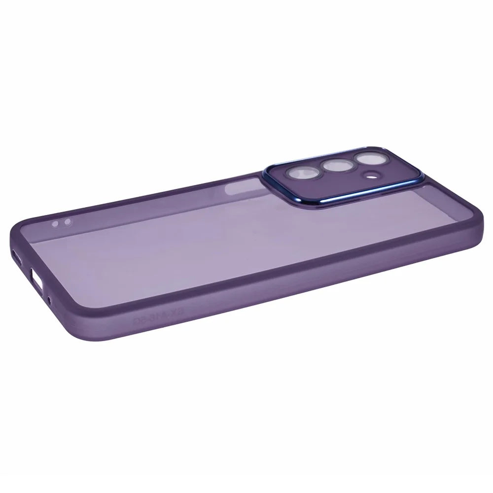 DKSM Series For Samsung Galaxy A16 5G / A16 4G Case Electroplated Camera Frame TPU Phone Cover - Transparent Purple - 4