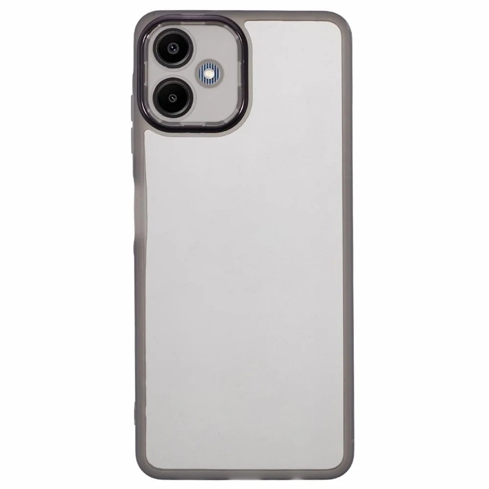 DKSM Series For Samsung Galaxy A06 4G Case Electroplated Camera Frame TPU Phone Cover - Transparent Black - 1