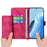 For Samsung Galaxy M35 5G Case Flower Pattern PU Leather Wallet Phone Cover with Strap - Wine Red - 2