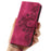 For Samsung Galaxy M35 5G Case Flower Pattern PU Leather Wallet Phone Cover with Strap - Wine Red - 7