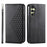 For Samsung Galaxy A16 5G / A16 4G Case Calf Texture PU Leather Phone Cover with Wallet - Black - 1