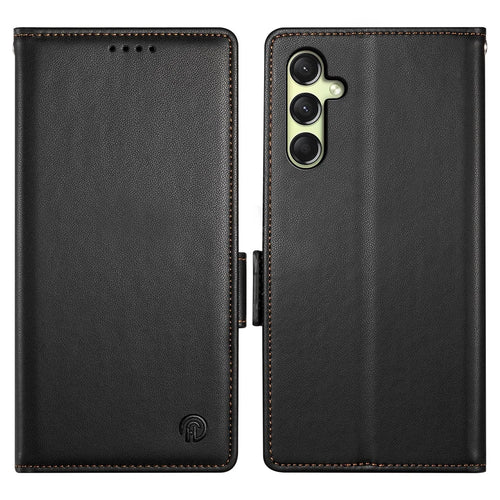 DF-010 For Samsung Galaxy A16 5G / A16 4G Stand Case PU Leather Wallet Phone Cover - Black - 1