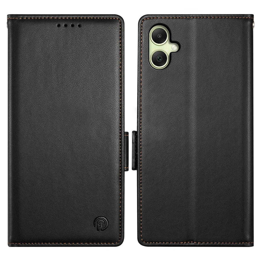 DF-010 For Samsung Galaxy A06 4G Stand Case PU Leather Wallet Phone Cover - Black - 1