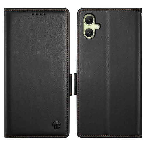 DF-010 For Samsung Galaxy A06 4G Stand Case PU Leather Wallet Phone Cover - Black - 1