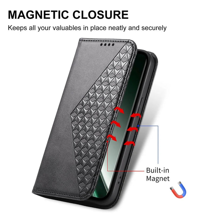 For Realme GT 6 5G Case Calf Texture PU Leather Phone Cover with Wallet - Black - 5