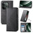 For Realme GT 6 5G Case Calf Texture PU Leather Phone Cover with Wallet - Black - 7