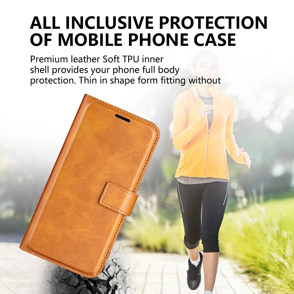 For Samsung Galaxy A16 5G / A16 4G Stand Case Anti-Scratch Calf Texture Leather Phone Cover - Yellow - 7