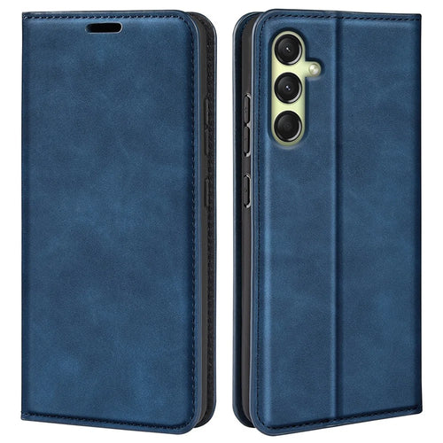 For Samsung Galaxy A16 5G / A16 4G Case Skin-Touch Leather Wallet Phone Cover - Blue - 1